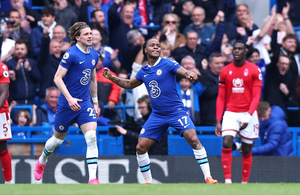 Raheem Sterling scored twice as Chelsea drew 2-2 with Nottingham Forest