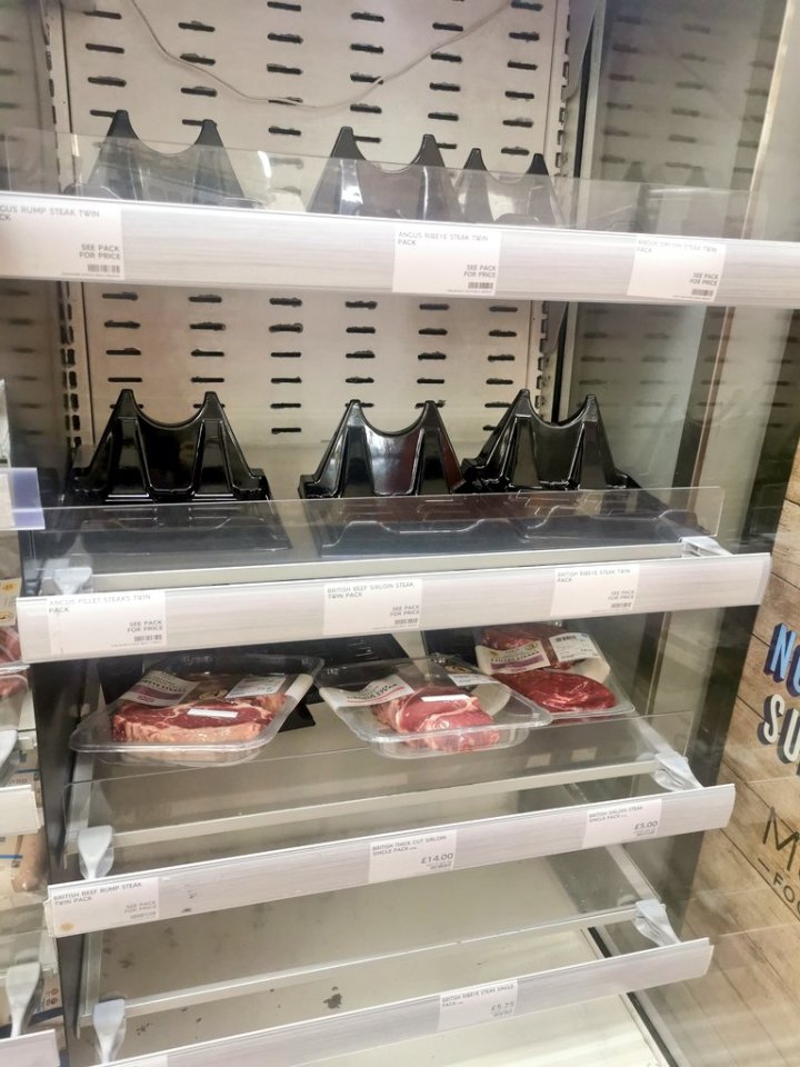 The photograph that was posted on social media showing a reduced display of steaks in a Marks and Spencer store