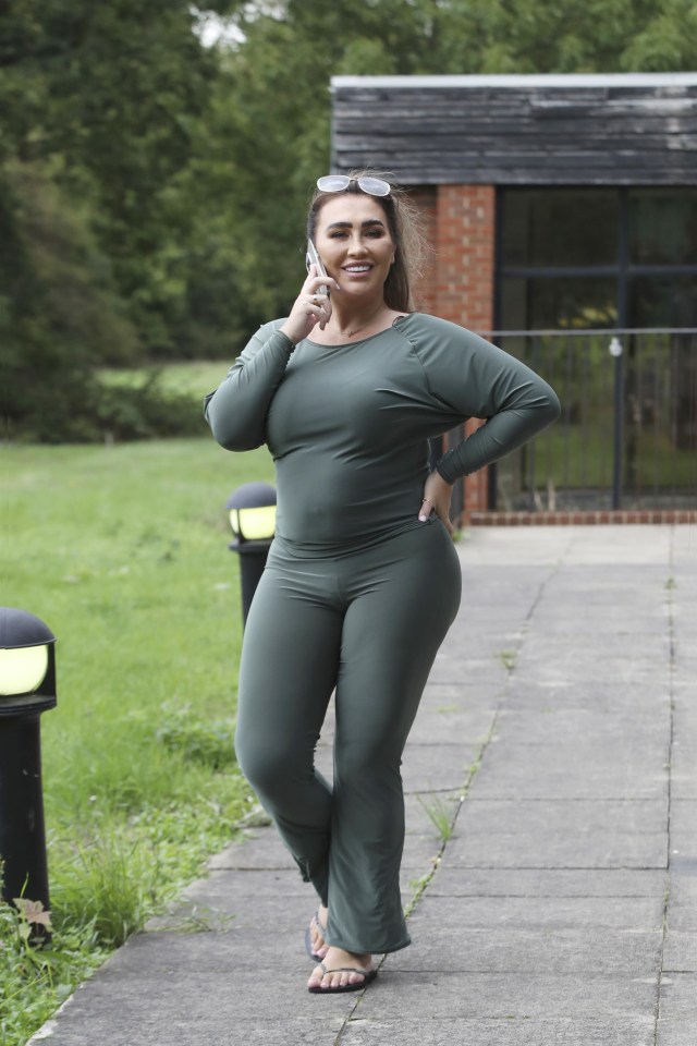 Lauren Goodger was all smiles in a tight green outfit