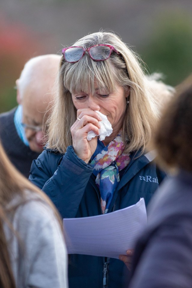 An emotional Kate McCann at the prayer gathering