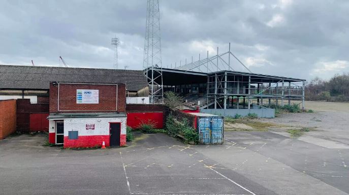 The stands still remain, but their age is obvious in comparison to the modern day stadium