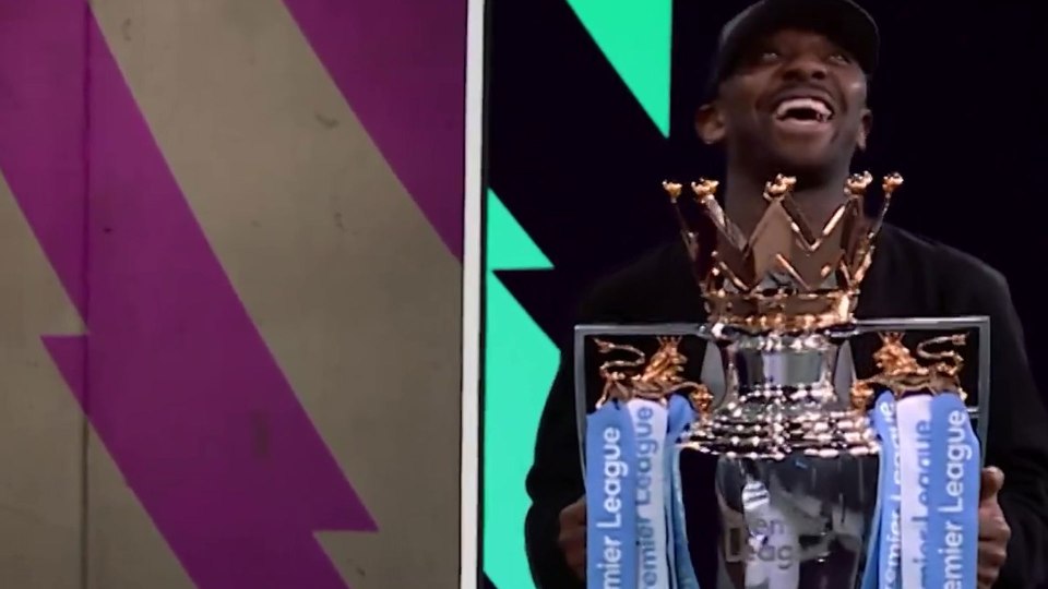 Wright-Phillips taunted his dad with the Premier League trophy following Arsenal's defeat