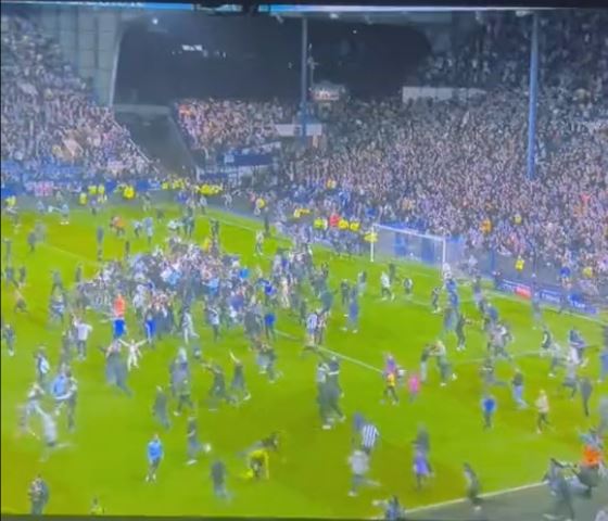 It came as they rushed onto the pitch