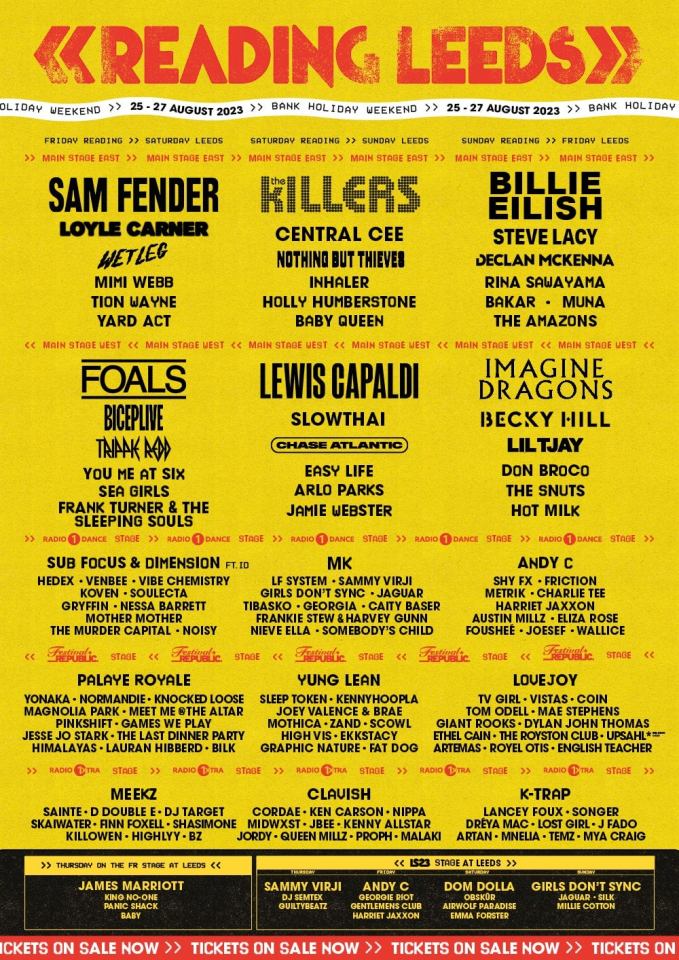 A previous poster showed Slowthai performing before Lewis Capaldi on Main Stage West