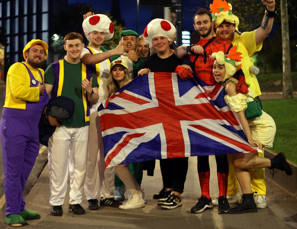 These revellers in Leeds wore fancy dress as they partied into the night