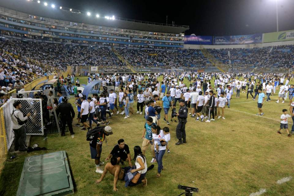 The stampede happened at a football match between local teams in El Salvador's capital