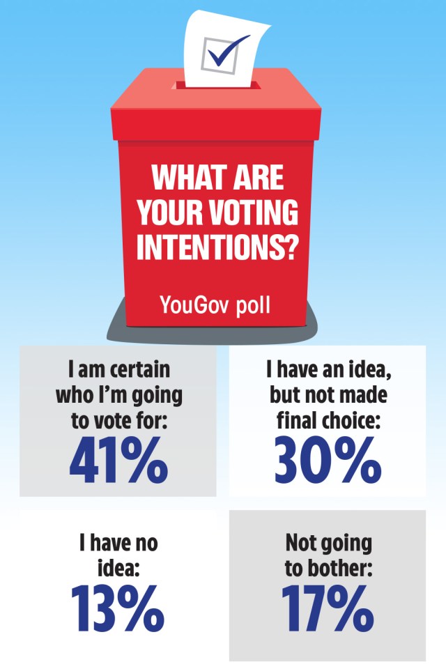 Only 41 per cent of voters say they are decided on their choice