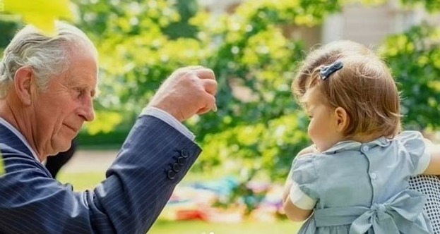 The Monarch photographed with his granddaughter, Princess Charlotte