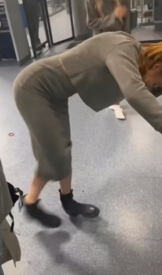 Her friend's boots would not come off as she tried to get ready for the airport scanners