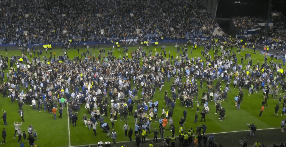 Sheffield Wednesday fans invaded the pitch after the match