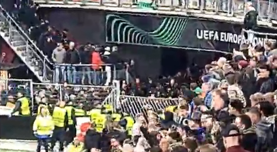 AZ Alkmaar thugs tore down a 12ft gate to storm the away stands