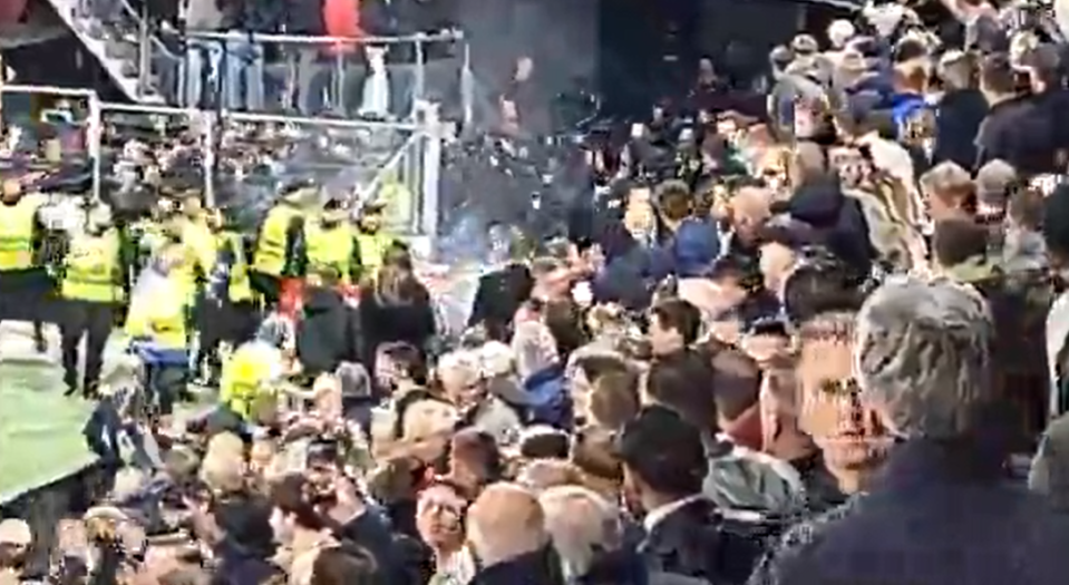 The Dutch fans reacted angrily to West Ham's 1-0 win in the Europa Conference League