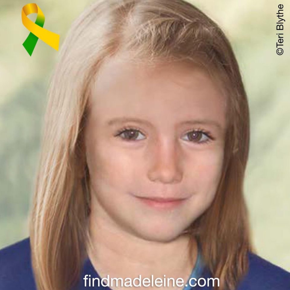 This was a computer generated image showing how Maddie might look as she grew older