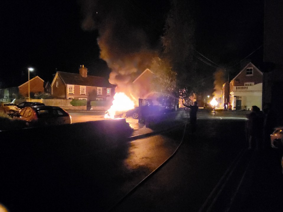 Arsonists torched 13 cars in a late night rampage