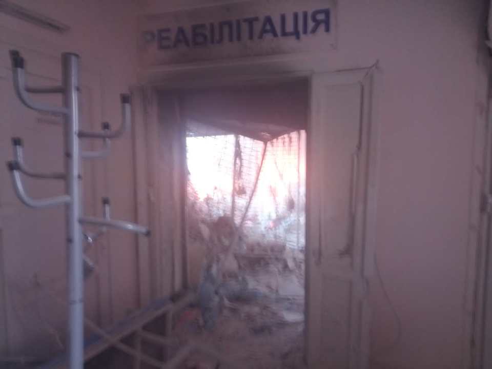 Pictures shared by the doctor showing the damage to parts of his hospital