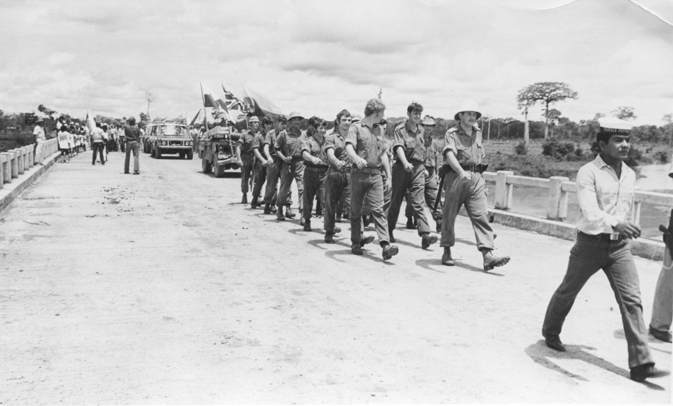 The group marched into St Georges, Colombia after 100 days