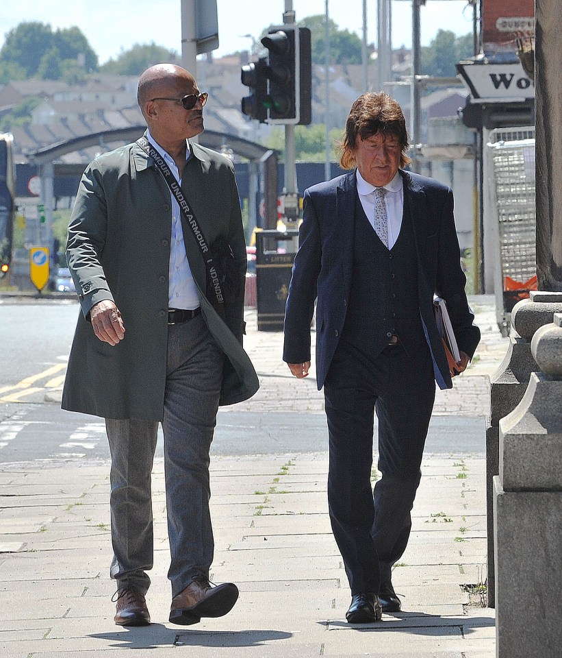 Louis Emerick Grant pictured left outside court today, injured the two girls in a horror crash