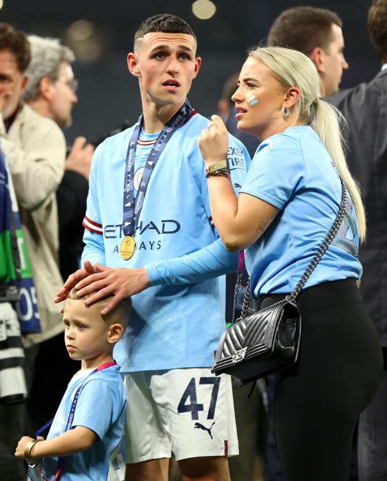 Ronnie Foden celebrated with his dad and mum, Rebecca, as City won the Champions League Final in Istanbul