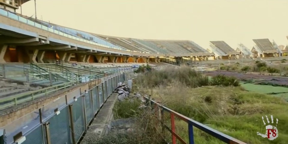 A former Italia 90 stadium now lies in ruin