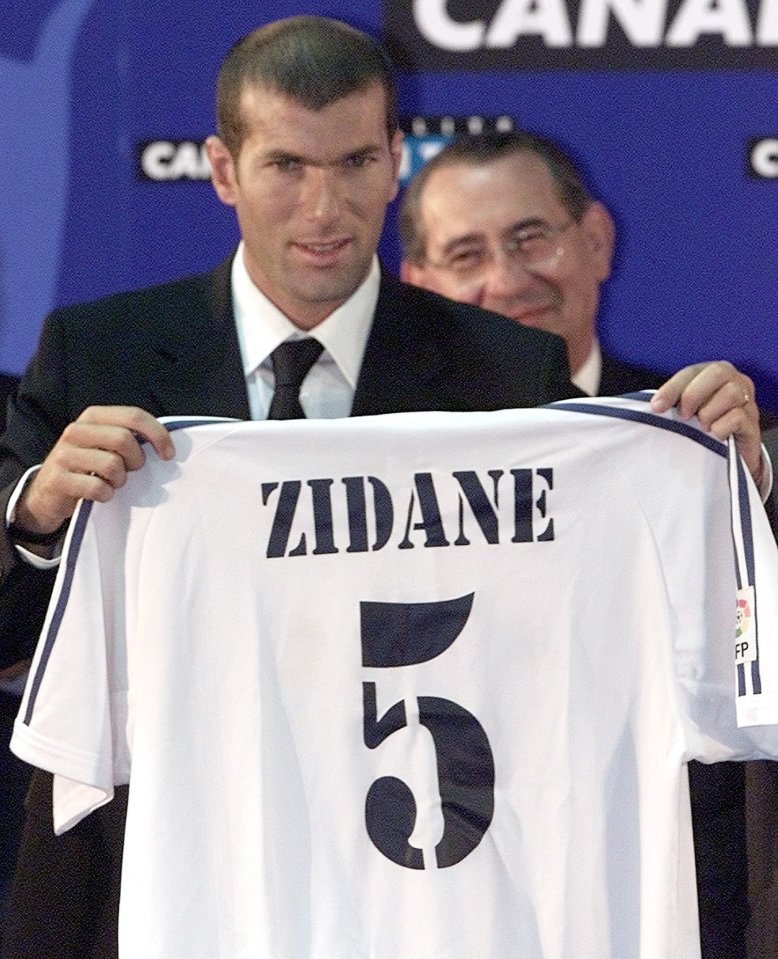 Zinedine Zidane was given the No5 shirt when he signed for Real Madrid in 2001