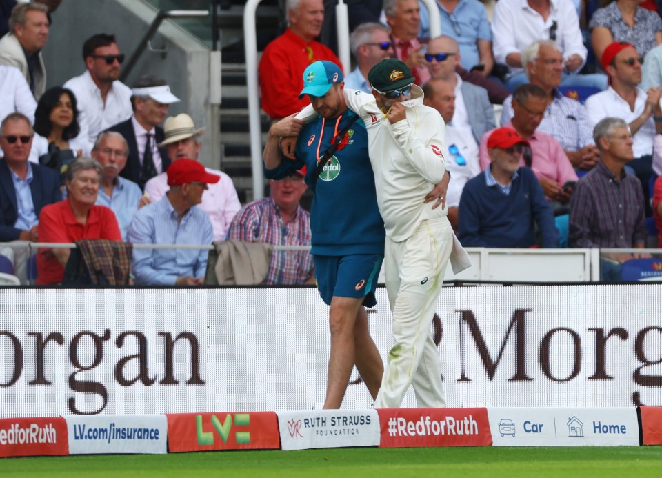 Nathan Lyon looks emotional as he leaves the Second Test at Lord's