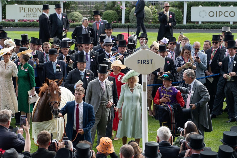 The King and Camilla congratulated jockey Tom Marquand in the winners’ enclosure