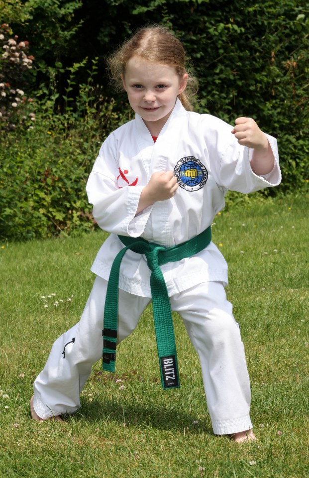 Luna Lisle was diagnosed with biliary atresia when she was born but started to learn the martial art taekwondo two years ago