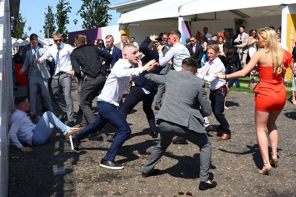 A fight broke out at the Epsom Derby today