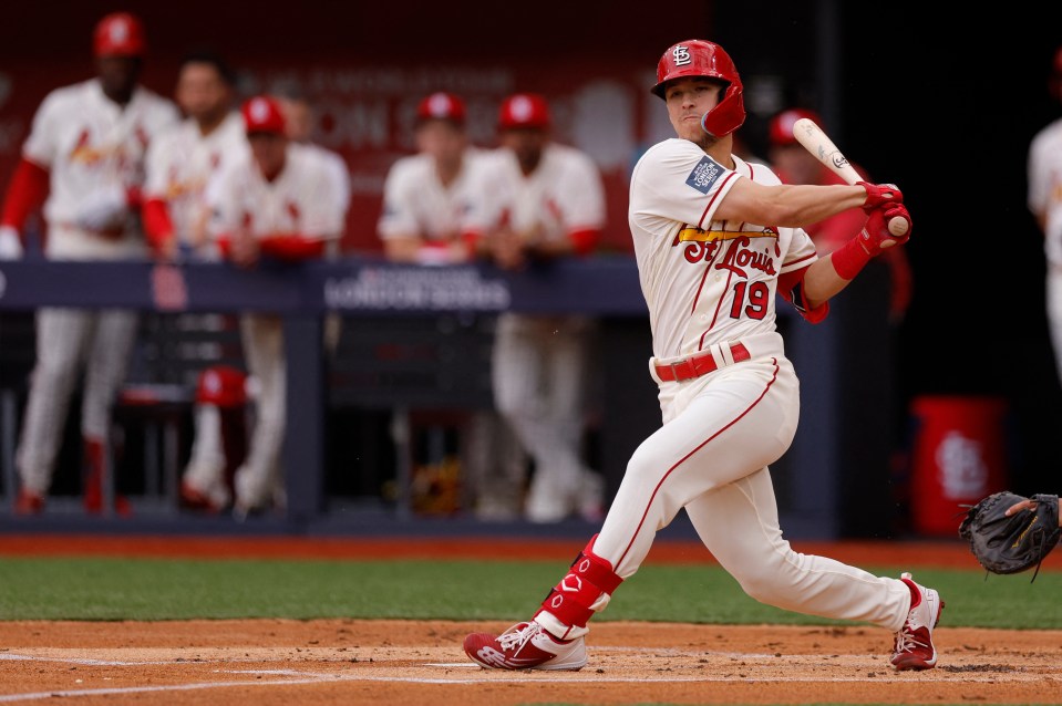 Tommy Edman in action for the St Louis Cardinals during Saturday's defeat