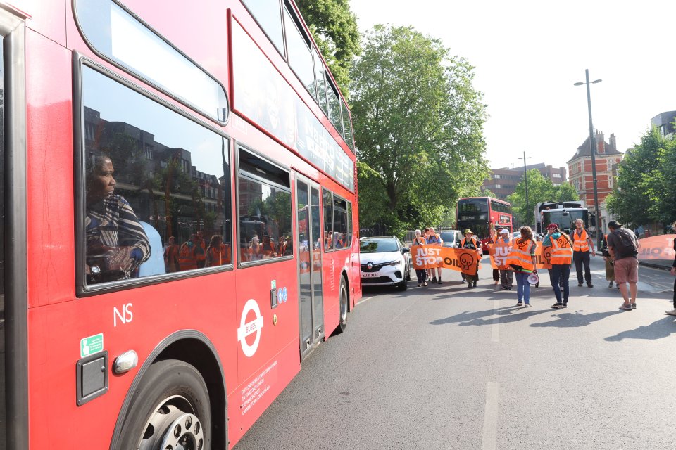 The group caused traffic chaos in parts of the capital today