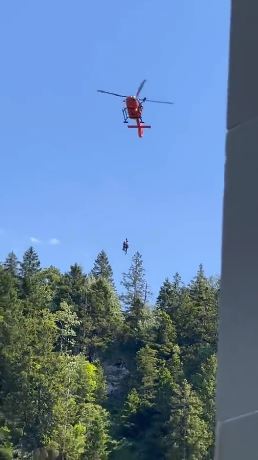 Footage shows one of the women being rescued