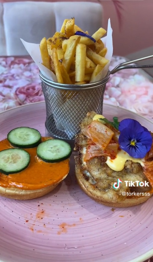 Instead of dining on local cuisine, Abbie opted for burgers and chips