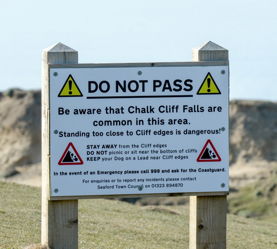 A large sign warns people not to approach the area but was seemingly ignored