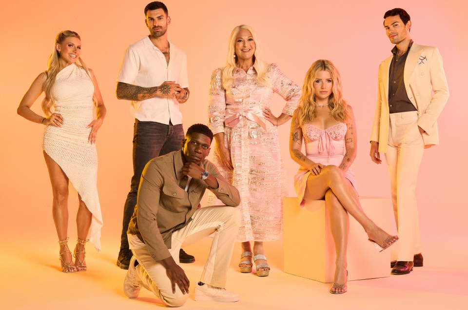 The Sun can exclusively reveal this year's Celebs Go Dating line up in full - from left: Chloe Burrows, Adam Collard, Spuddz, Vanessa Feltz, Lottie Moss and Mark-Francis Vandelli