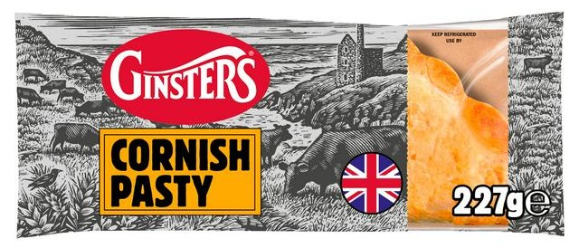 A Ginsters Cornish Pasty was £1.95, now £1.25 with Tesco Clubcard