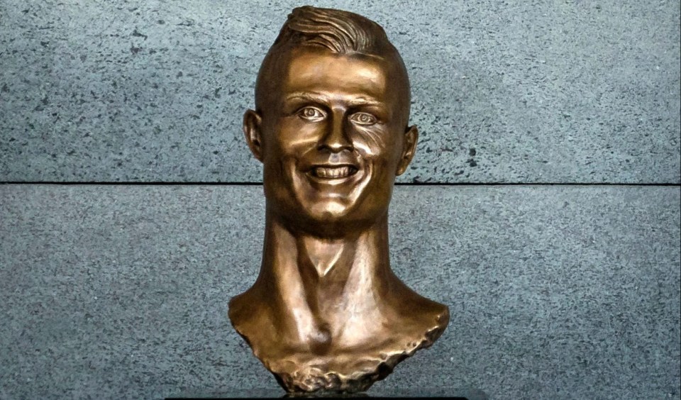 Ronaldo took issue with the wrinkles in his face from this 2017 sculpture