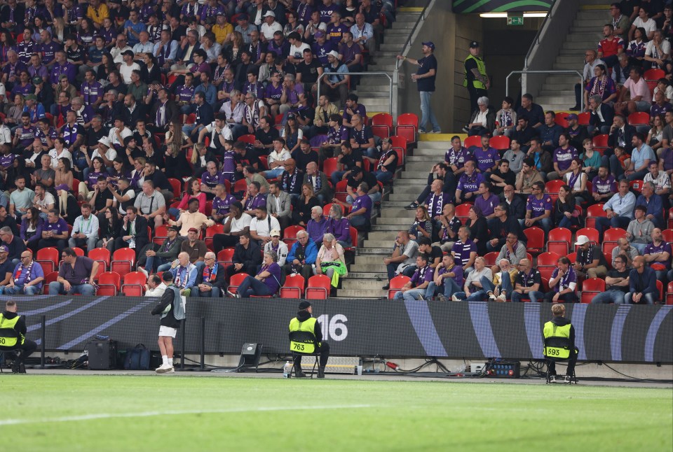 West Ham fans have been left fuming at the empty seats in the Conference League final