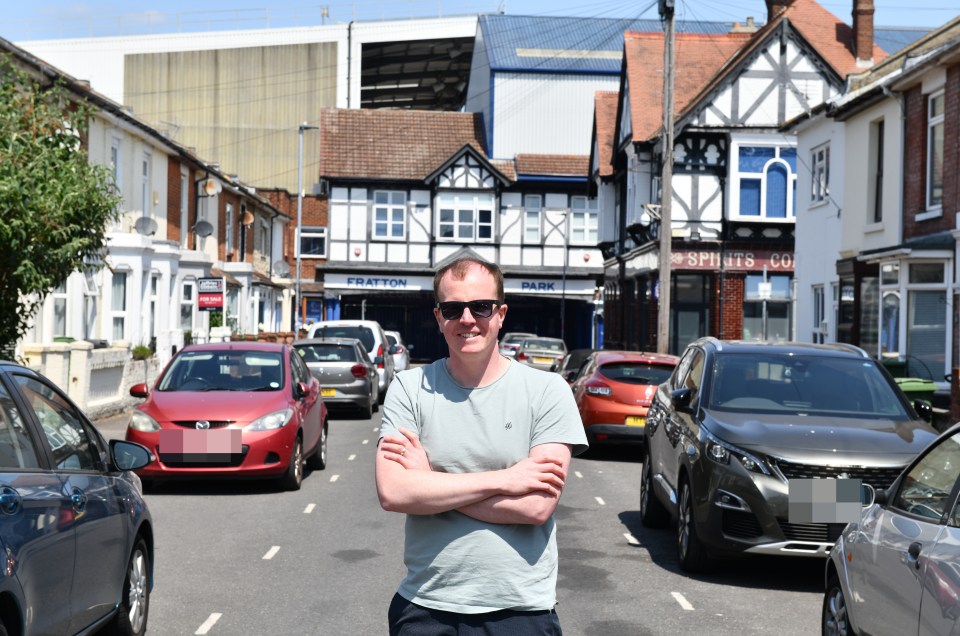 Kieran Hogan, a resident living by Fratton Park, says he loves it and can hear the cheers when a goal is scored