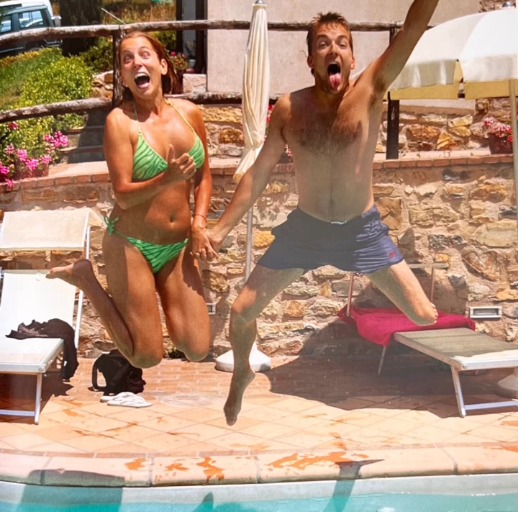 Jasmine and her husband shared sweet times together as they jumping into a holiday pool