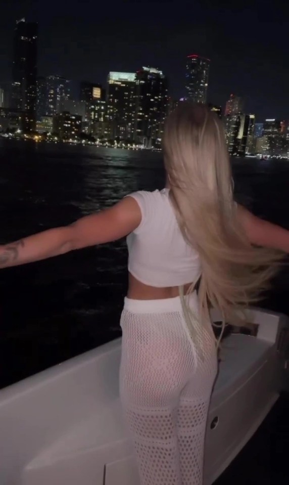 The ex-West Ham star buoyed her followers with this pic from a boat