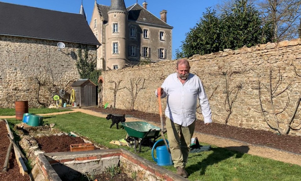 Dick recovered the "Chateau's Walled Garden" after it was run down for many years