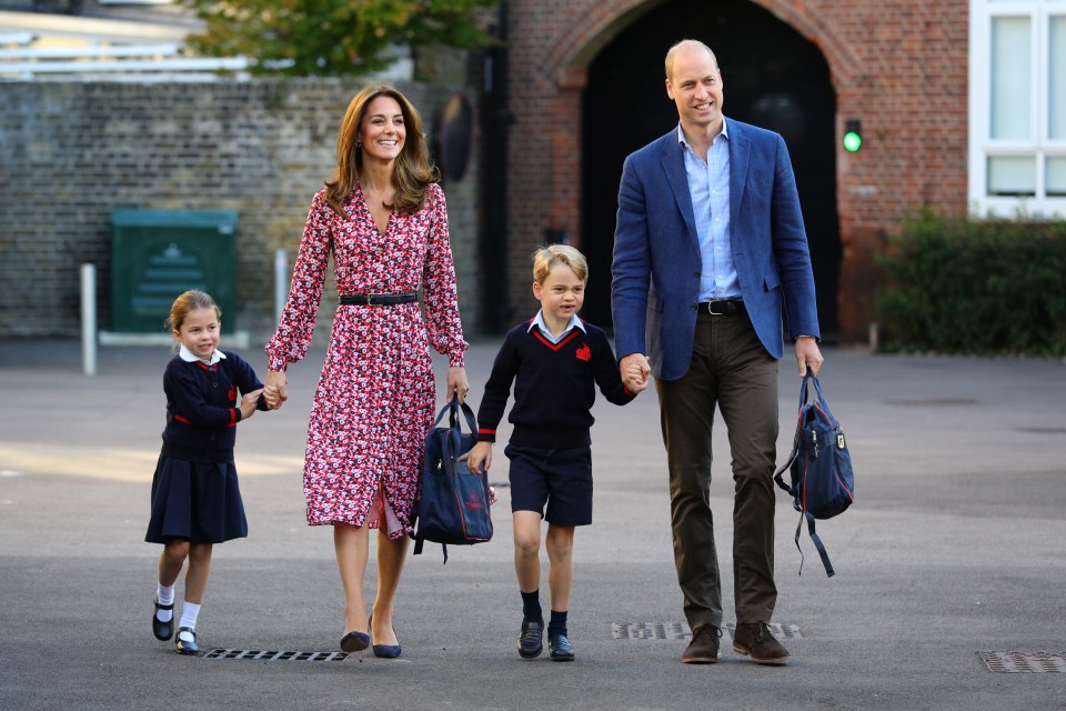 Prince George, second in line to the throne, was shown around prestigious Eton College with dad William and mum Kate