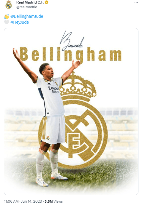 Bellingham has joined Real Madrid