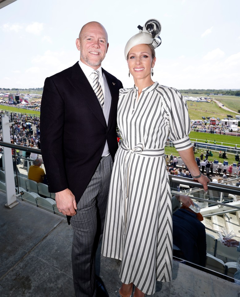 Mike and Zara Tindall posed as they attended Derby Day at Epsom