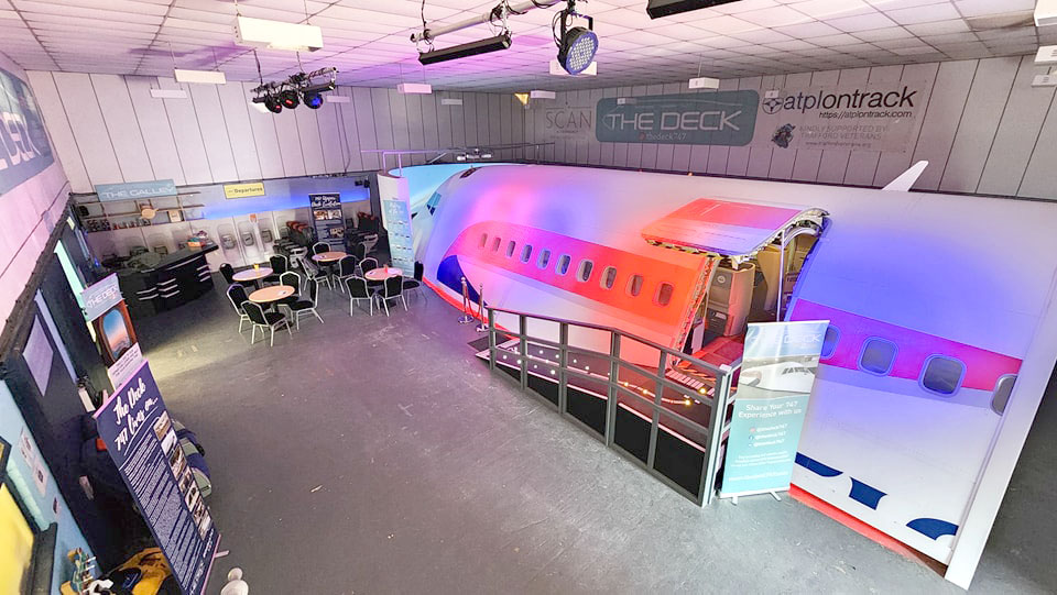 It's the first flight simulator in the UK on a genuine 747 deck