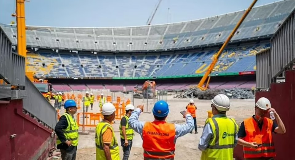 The Nou Camp looks unrecognisable as work continues