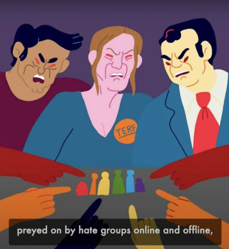 Oxfam posted an animated video for Pride Month showing supposed hate groups