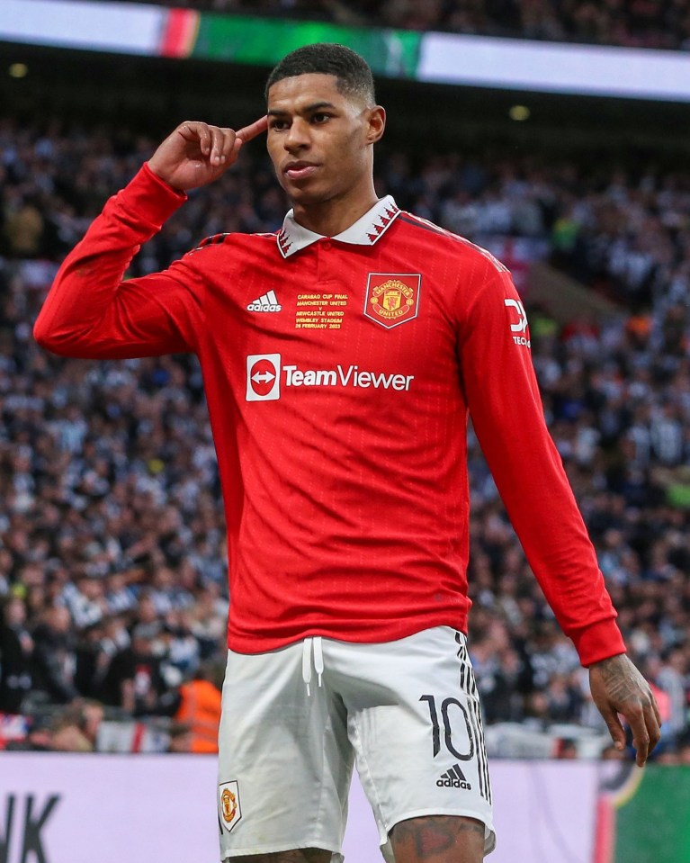 Rashford scored 30 goals in all competitions for United this season and won the Carabao Cup