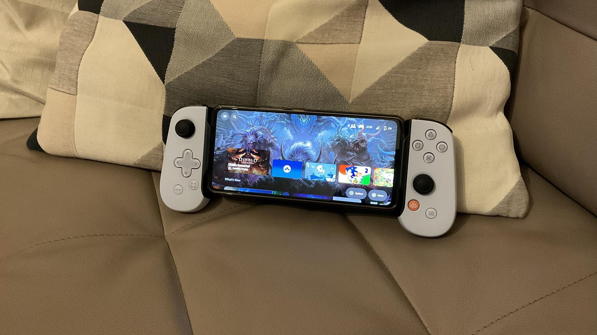 There is no Xbox handheld but you can stream games to your phone with accessories like the Backbone