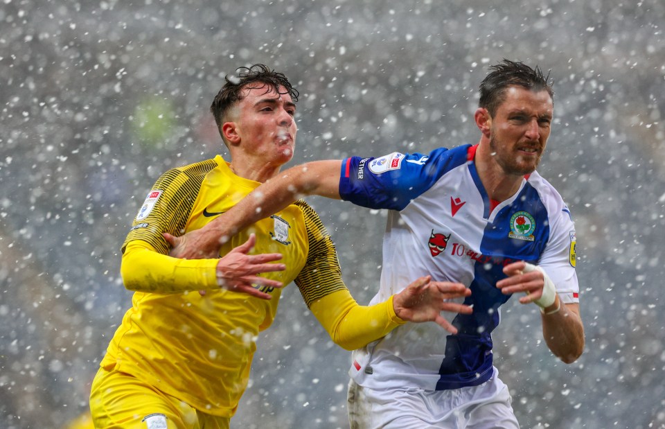 Cross-Adair, left, faced Blackburn Rovers defender Dominic Hyam during his second league outing – a 4-1 away win for North End last December